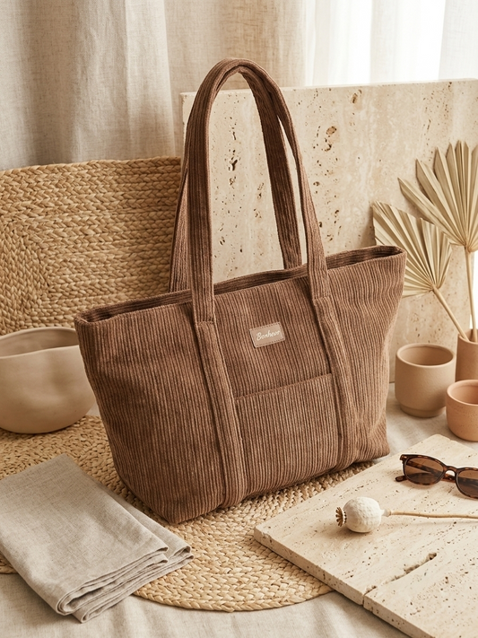 Sac cabas côtelé