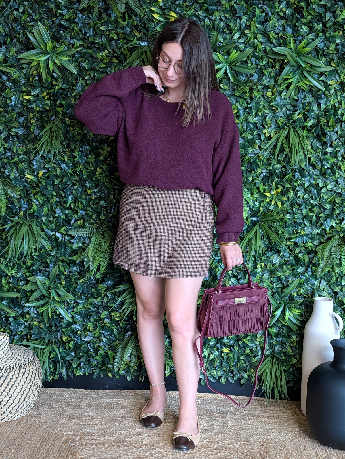 Jupe short à carreaux