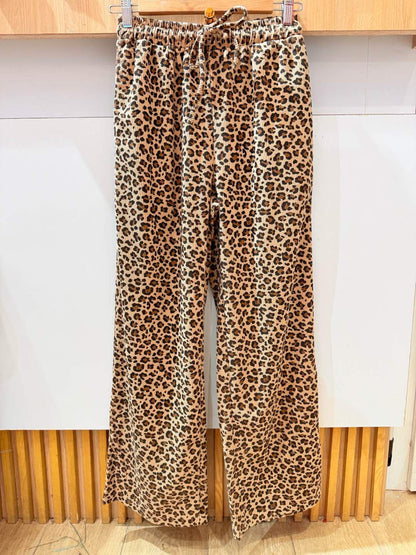 Pantalon côtelé léopard